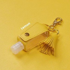 Keychain with hand sanitizer empty plastic bottle